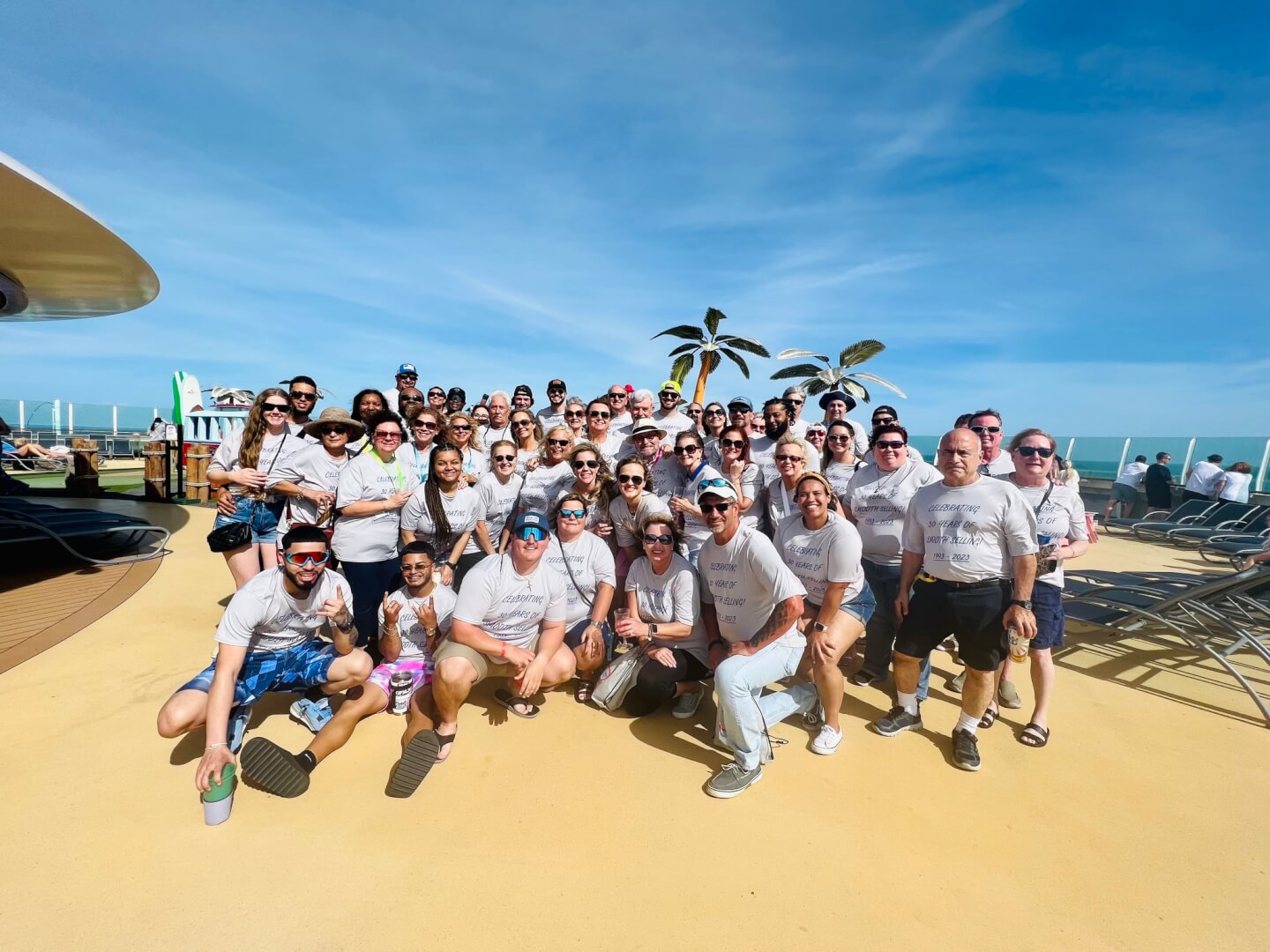 Bay Food Brokerage team on cruise, group photo